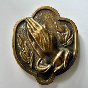 Albrecht Durer Style "Praying Hands" Cast Bronze Relief